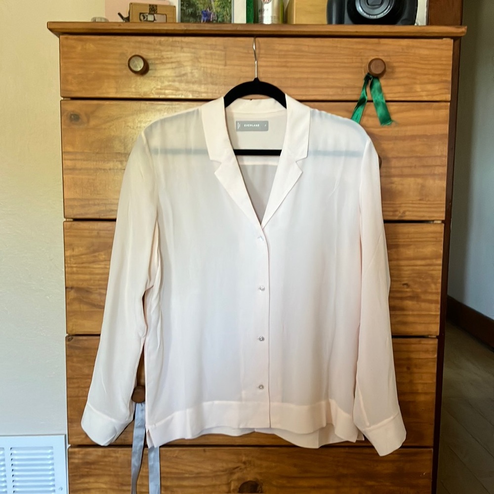 Light Pink Everlane Silk Shirt Size 8